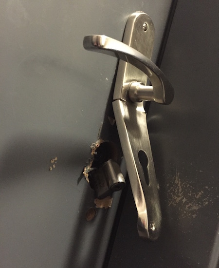 effraction sur une poignée de porte