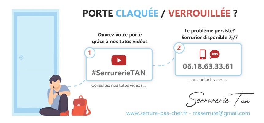 Ouverture de porte claquée ou verrouillée